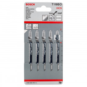 Bosch T119Bo Basic For Wood Jigsaw Blades (5 Pack)