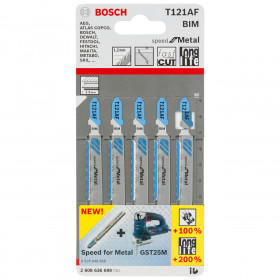 Bosch T121Af Speed For Metal Jigsaw Blades (5 Pack)