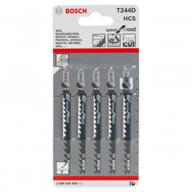 Bosch T244D Speed For Wood Jigsaw Blades (5 Pack)