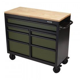Bunker 08221 ® Workbench Roller Tool Cabinet, 7 Drawer, 41in, Green 1