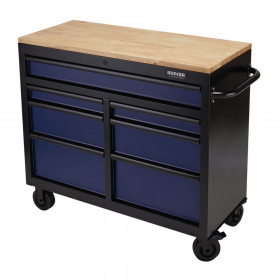 Bunker 08222 ® Workbench Roller Tool Cabinet, 7 Drawer, 41in, Blue 1