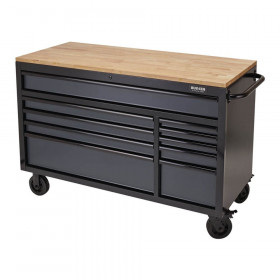 Bunker 08227 ® Workbench Roller Tool Cabinet, 10 Drawer, 56in, Grey 1