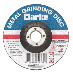 Clarke 6470700 4 Metal Grinding Disc (Box Of 50)