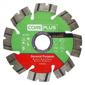 Coreplus CORDBGP115E General Purpose Elite Endurance Diamond Blades, 115Mm (Box Of 1)