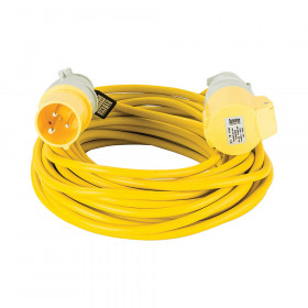Defender E85121 Extension Lead Yellow 2.5Mm2 16A 14M, 110V Each 1