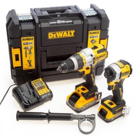 Dewalt Dck2052H1E1T 18V Xr Combi Drill & Impact Driver Twin Pack (2 X Powerstack Batteries)