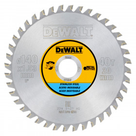 Dewalt Dt1918 Stainless Steel Cutting Circular Saw Blade 140 X 20Mm X 40T