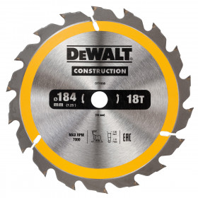 Dewalt Dt1938 Construction Circular Saw Blade 185 X 16Mm X 18T