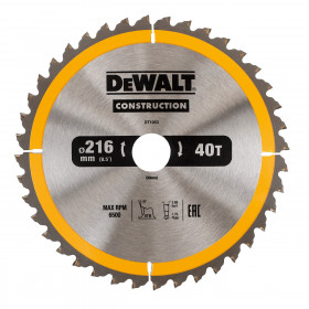 Dewalt Dt1953 Construction Circular Saw Blade 216 X 30Mm X 40T