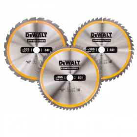 Dewalt Dt1964 Construction Circular Saw Blade Triple Pack 305 X 30Mm X 24T, 48T & 60T (3 Pack)