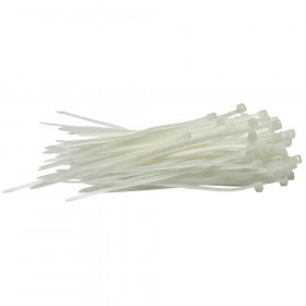 Draper 70390 Cable Ties, 2.5 X 100Mm, White (Pack Of 100) each