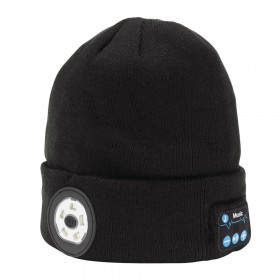 Draper 28346 Smart Wireless Rechargeable Beanie With Led Head Torch And Usb Charging Cable, Black, One Size each 1
