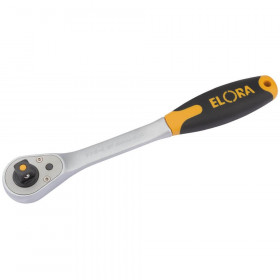 Elora 55536 Quick Release Soft Grip Reversible Ratchet, 1/2in Sq. Dr., 270Mm each
