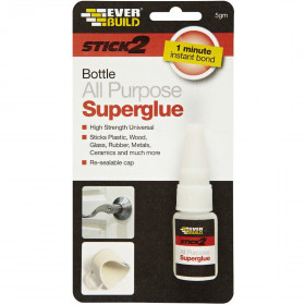 Everbuild S2SUPBOT05 S2 All Purp Superglue Bottle 5Gm