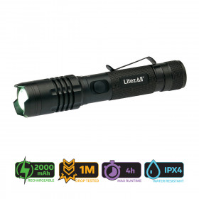 Litezall 22668 Rechargeable Tactical Torch With Power Bank 1000 Lumens