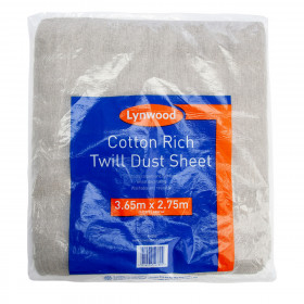 Lynwood Sh200 Cotton Rich Twill Dust Sheet 3.65 X 2.75M