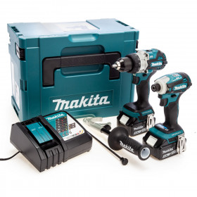 Makita Dlx2455Tj 18V Combi Drill & Impact Driver Twin Pack (2 X 5.0Ah Batteries) In Makpac Case