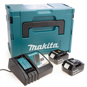 Makita Package - 2 X Bl1850B 5.0Ah Batteries, Dc18Rc Charger & Makpac Type 3 Case