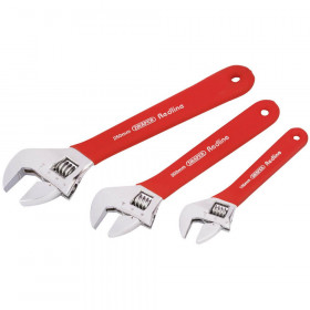 Redline 67634 Draper Redline Soft Grip Adjustable Wrench Set (3 Piece) per set
