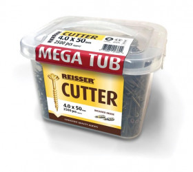 Reisser Cutter Screws 5.0 x 70mm Csk Pozi Yellow Bulk Box Qty 1200