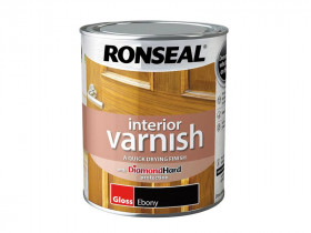 Ronseal 39420 Interior Varnish Quick Dry Gloss Ebony 750Ml