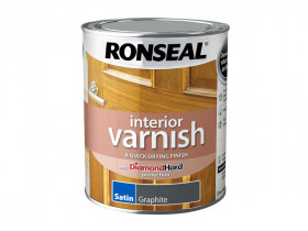 Ronseal 39422 Interior Varnish Quick Dry Satin Graphite 750Ml