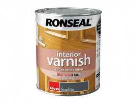 Ronseal 39424 Interior Varnish Quick Dry Gloss Graphite 750Ml