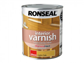 Ronseal 39431 Interior Varnish Quick Dry Gloss Light Oak Gloss 750Ml
