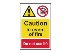 Scan 1180 Caution Event Of Fire Do Not Use Lift - Pvc Sign 200 X 300Mm