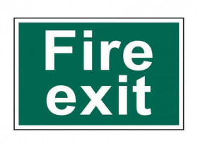 Scan 1502 Fire Exit Text Only - Pvc Sign 300 X 200Mm
