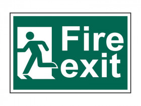 Scan 1508 Fire Exit Man Running Left - Pvc Sign 300 X 200Mm