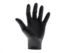 Scan KG-1101 Black Heavy-Duty Nitrile Disposable Gloves Medium Size 7 (Box Of 100)