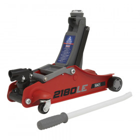 Sealey 2180LE 180° Handle Trolley Jack 2 Tonne Low Profile Short Chassis - Red