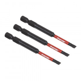 Sealey AK8251 Slotted 4.5Mm Impact Power Tool Bits 75Mm - 3Pc