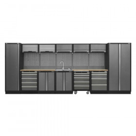Sealey APMSSTACK17W Superline Pro 4.9M Storage System - Pressed Wood Worktop