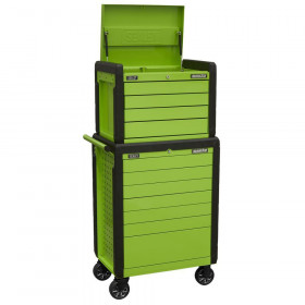 Sealey APPDSTACKG Topchest & Rollcab Combination 11 Drawer Push-To-Open - Green