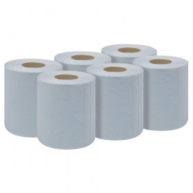 Sealey BLU60 Blue Embossed 2-Ply Paper Roll 60M - Pack Of 6
