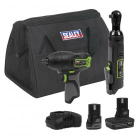 Sealey CP108VCOMBO6 2 X 10.8V Sv10.8 Series Impact Wrench & Ratchet Wrench Kit