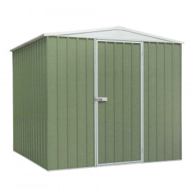 Sealey DG115 Dellonda Galvanised Steel Metal Garden/Outdoor/Storage Shed, 7.5Ft X 7.5Ft, Apex Style Roof - Green - Dg115