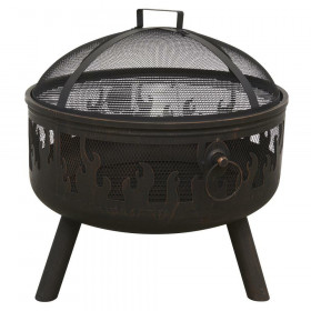 Sealey DG117 Dellonda Deluxe Firepit Fireplace Outdoor Patio Heater, Cooking Grill & Poker