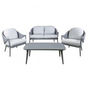 Sealey DG59 Dellonda Echo 4-Piece Aluminium Outdoor Garden Sofa Arm Chair & Coffee Table Set