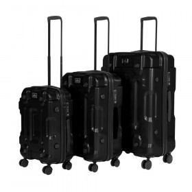 Sealey DL10 Dellonda 3-Piece Lightweight Abs Luggage Set  - 20in, 24in, 28in - Black - Dl10