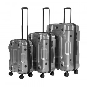 Sealey DL9 Dellonda 3Pc Lightweight Abs Luggage Set  - 20in, 24in, 28in - Silver - Dl9