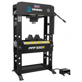 Sealey PPF100S Viking Air/Hydraulic Press 100 Tonne Floor Type With Sliding Ram And Foot Pedal