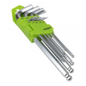 Sealey S01261 Hex Key Set Long Ball-End 9Pc - Imperial
