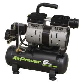 Sealey SAC0607S Low Noise Air Compressor 6L Direct Drive 0.7Hp