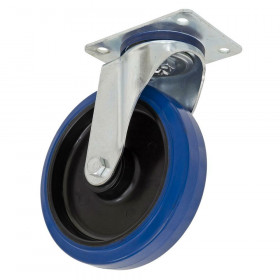 Sealey SCW3100SPEM Heavy-Duty Blue Elastic Rubber Swivel Castor Wheel Ø100Mm - Trade