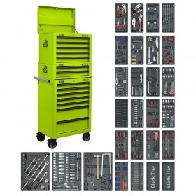 Sealey SPTHVCOMBO1 Tool Chest Combination 14 Drawer With Ball-Bearing Slides - Green & 1179Pc Tool Kit
