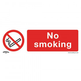 Sealey SS13P1 Prohibition Safety Sign - No Smoking - Rigid Plastic