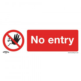 Sealey SS14P1 Prohibition Safety Sign - No Entry - Rigid Plastic